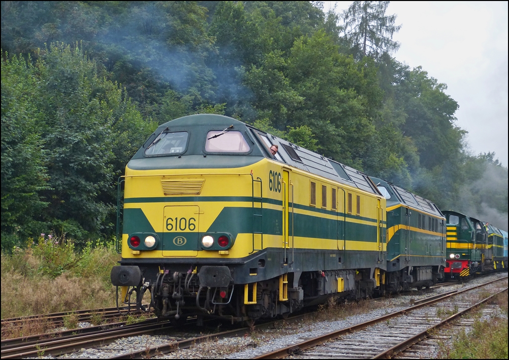 . HLD 6106 photographed in the station Dorinne-Durnal on the heritage railway track Le Chemin de Fer du Bocq on August 17th, 2013.