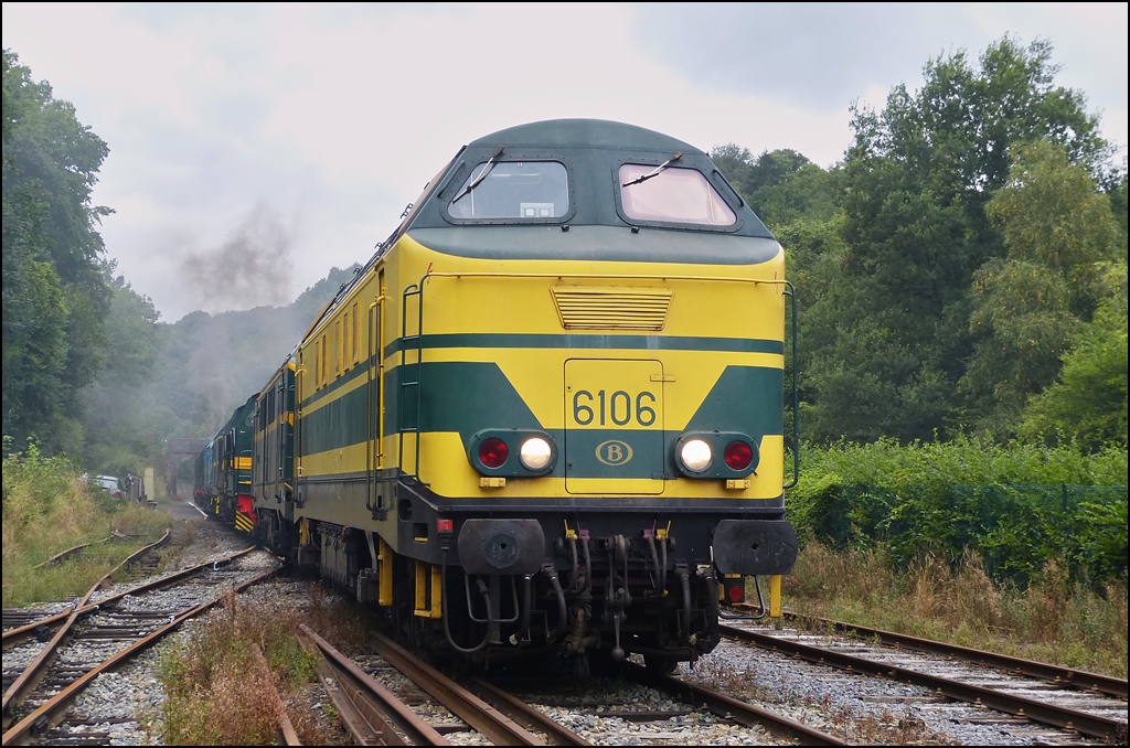 . HLD 6106 photographed in the station Dorinne-Durnal on the heritage railway track Le Chemin de Fer du Bocq on August 17th, 2013.