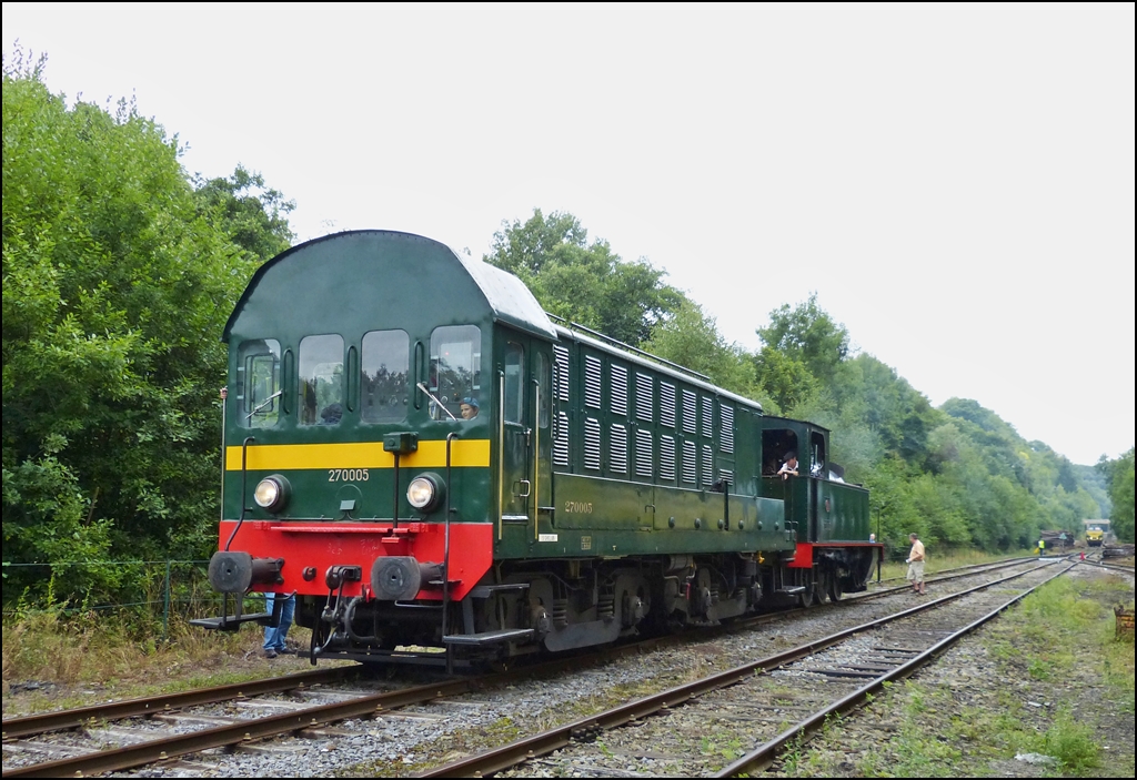 . HLR 270.005 (7005) taken in the station Dorinne-Durnal on the heritage railway track Le Chemin de Fer du Bocq on August 17th, 2013.