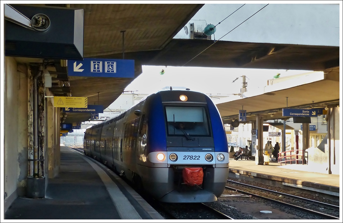 . SNCF TER Z 27822 pictured in Mulhouse main station on December 10th, 2013.