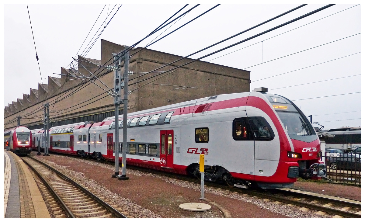 . The brand new 2303 photographed during a test run in Luxembourg City on January 22nd, 2013.