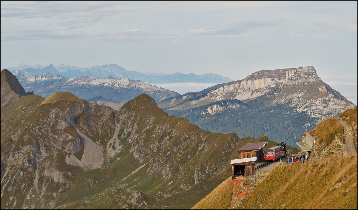 . The BRB summit station Rothorn Kulm photographed on September 29th, 2013.