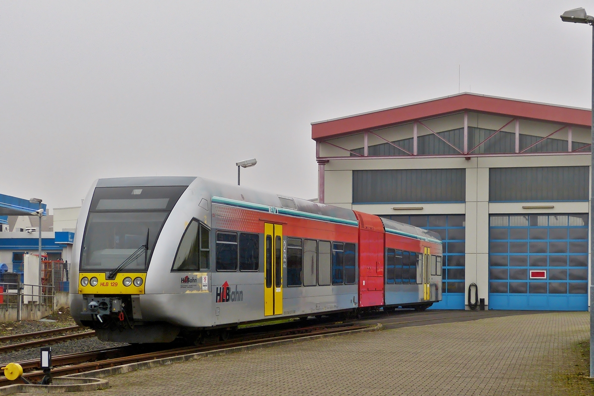 . The HLB (Hessische Landesbahn) Stadler GTW 2/6 N 129 photographed in Butzbach on November 1st, 2014.