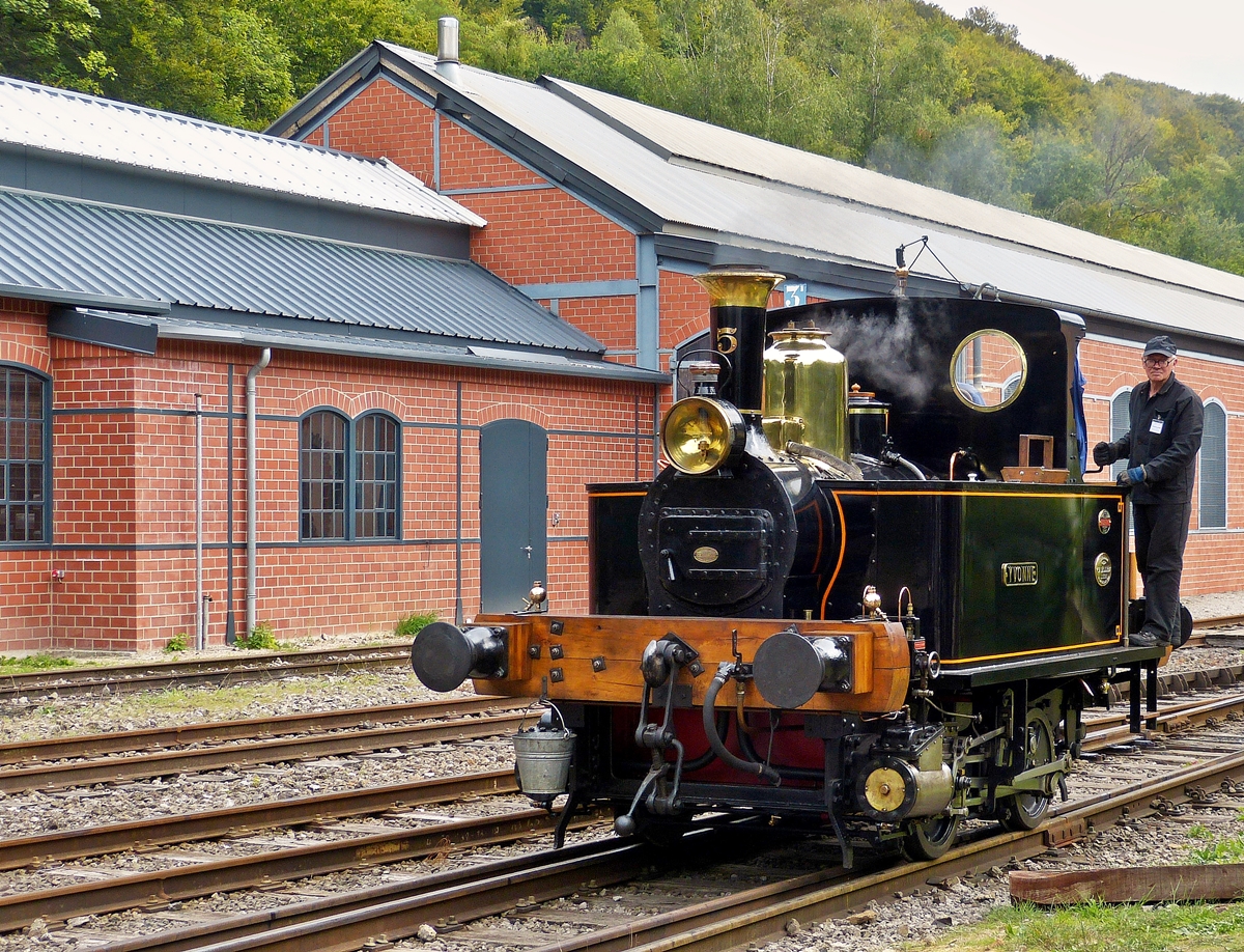 . The little steamer  Yvonne  of the belgian heritage railway SCM (Stoomcentrum Maldegem) photographed in Fond de Gras on September 12th, 2015.