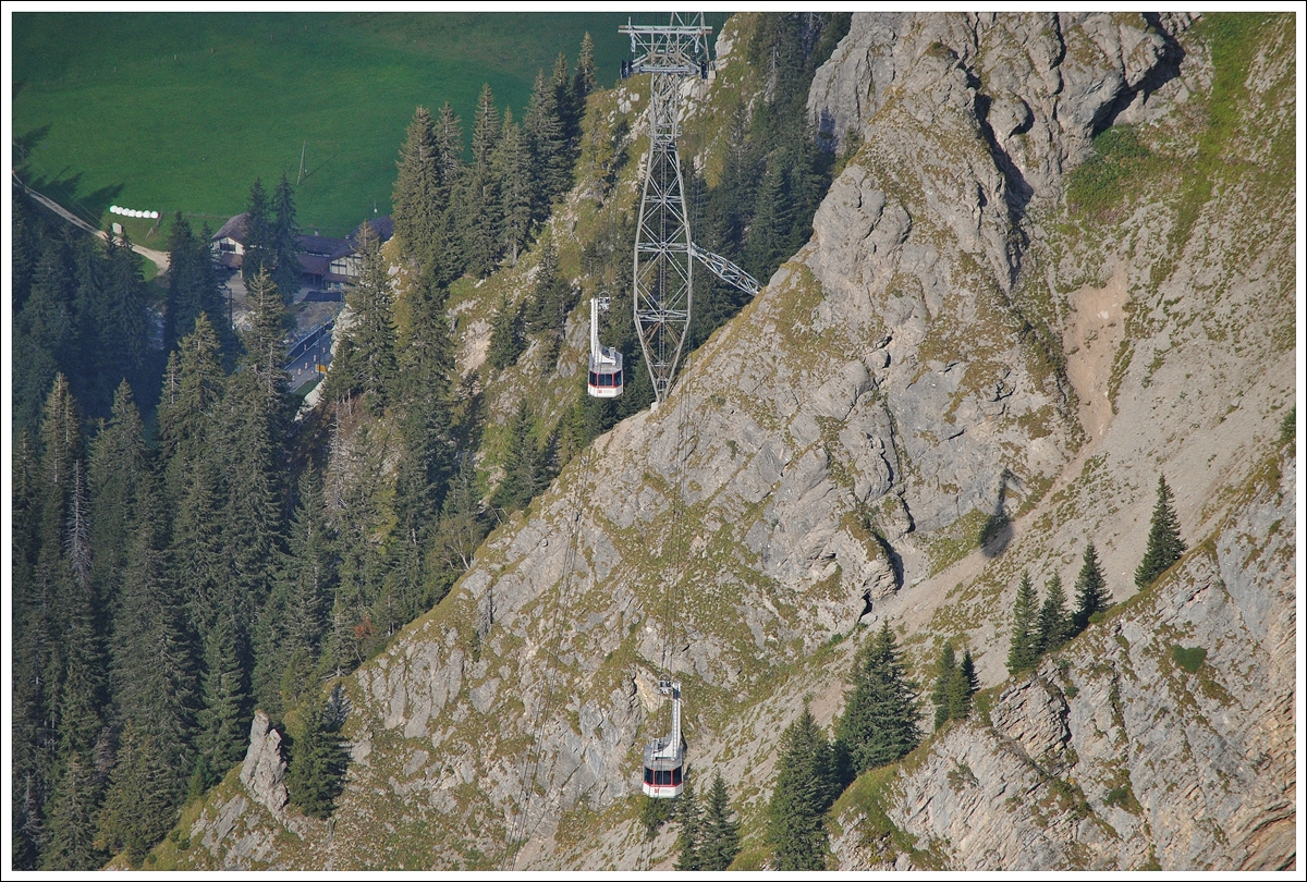 . The LSBR (Srenberg Schnenboden – Brienzer Rothorn) cableway pictured on September 27th, 2013.