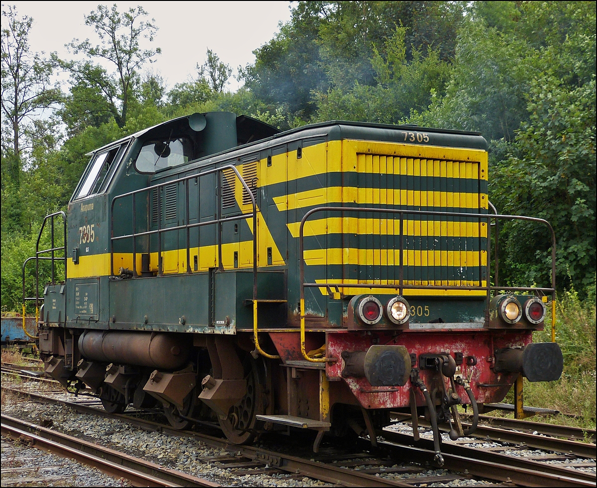 . The shunter engine HLR 7305  Anapurna  photographed in the station Dorinne-Durnal on the hertitage railway track Le Chemin de Fer du Bocq on August 17th, 2013.