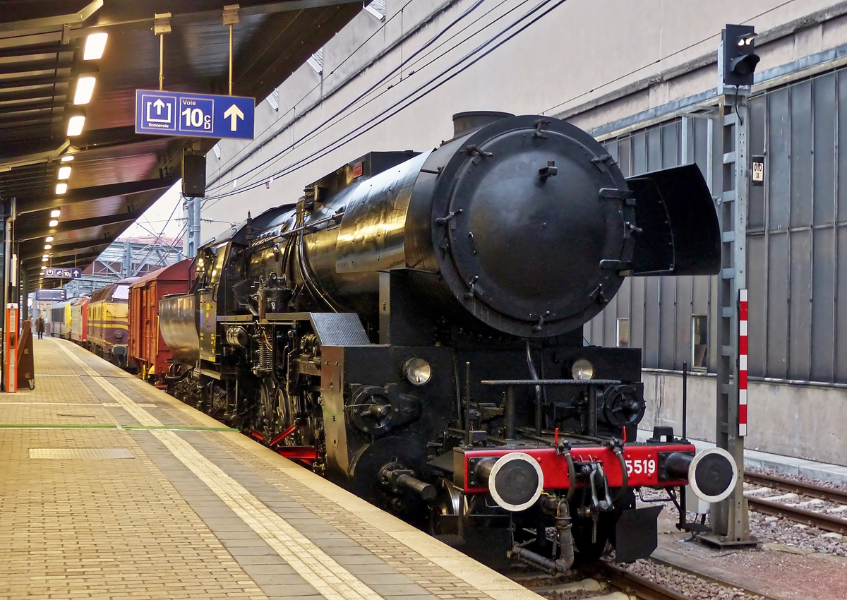 . The steam engine 5519 photographed in Luxembourg City on October 5th, 2014.