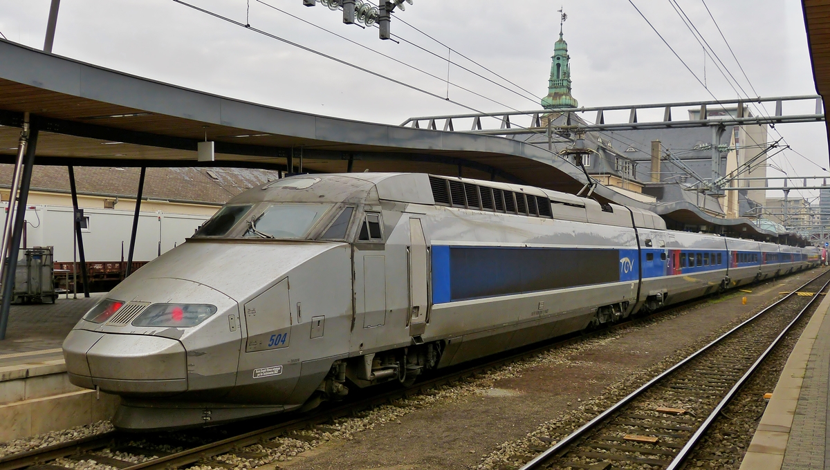 . The TGV Réseau 504 photographed in Luxembourg City on October 31st, 2014.