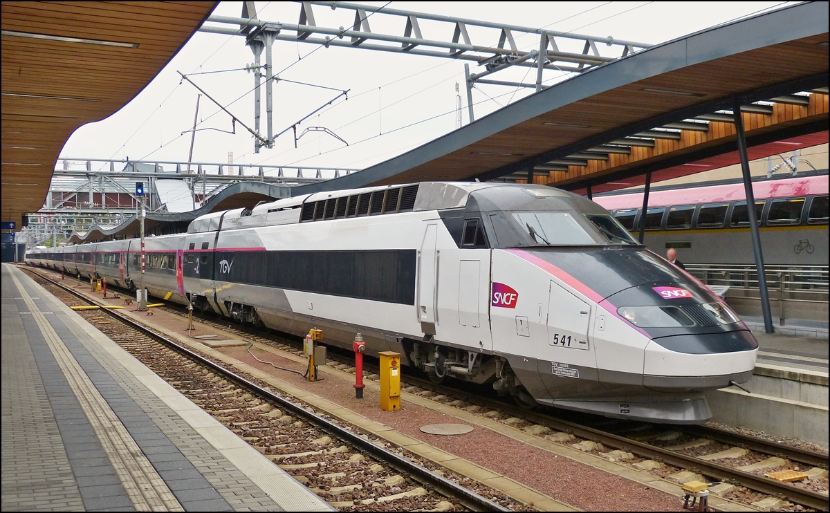 . The TGV Réseau 541 is waiting for passengers in Luxembourg City on October 12th, 2013.