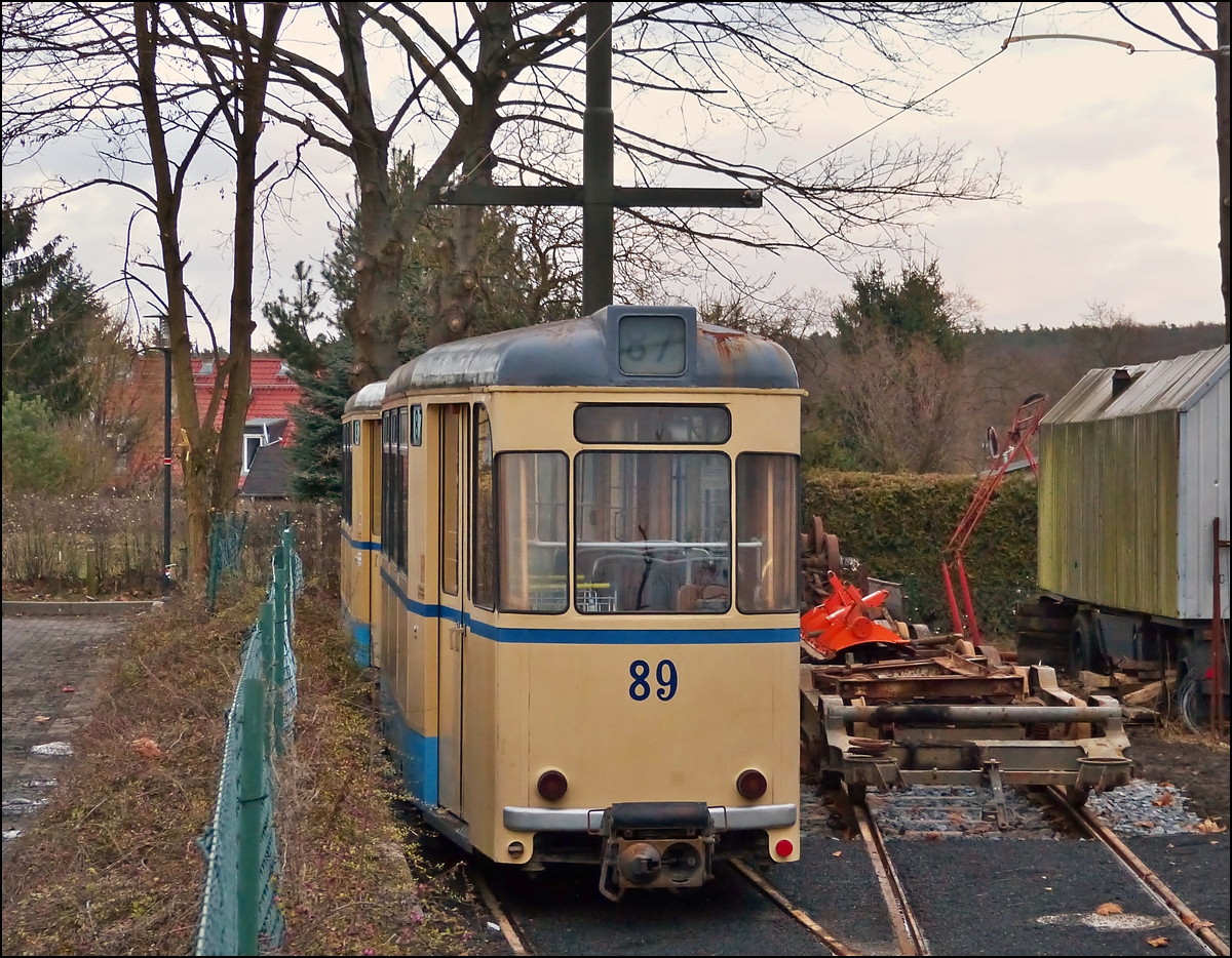 . Tram N 89 photographed near the depot of Woltersdorfer Straenbahn on December 27th, 2012.