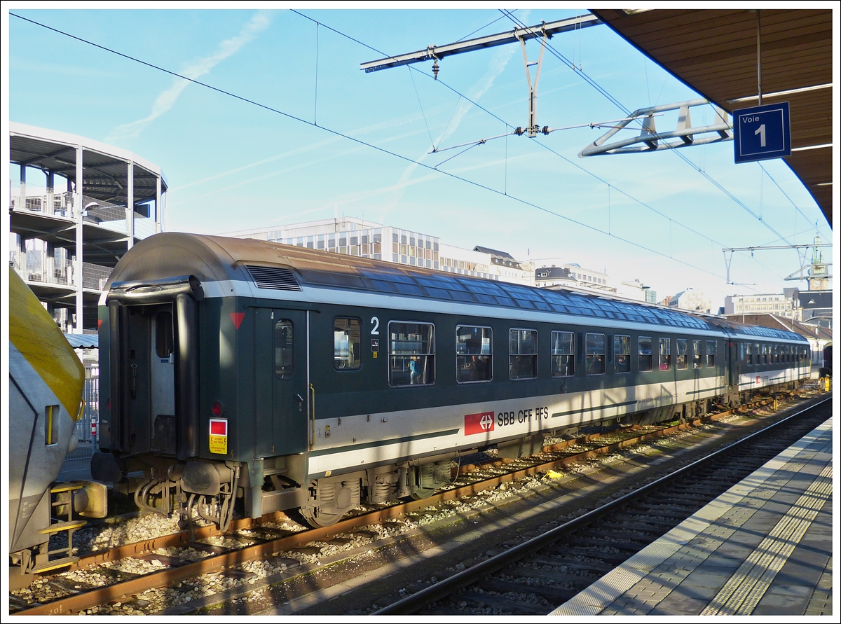 . Two SBB Bpm 51 wagons taken in Luxembourg City on December 16th, 2013.