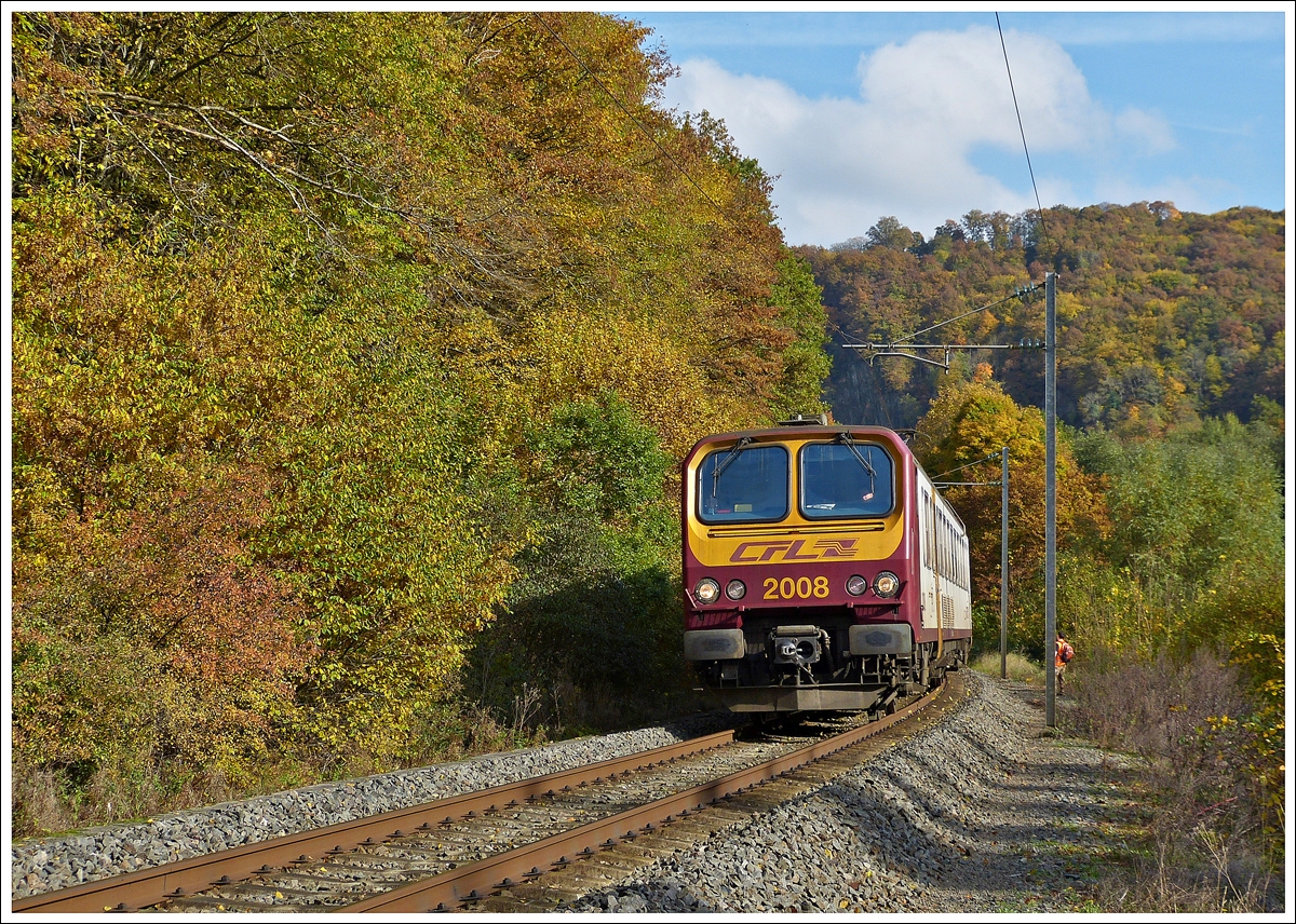 . Z 2008 as RB 3237 Wiltz - Luxembourg City photographed near Merkholtz on October 22nd, 2013.