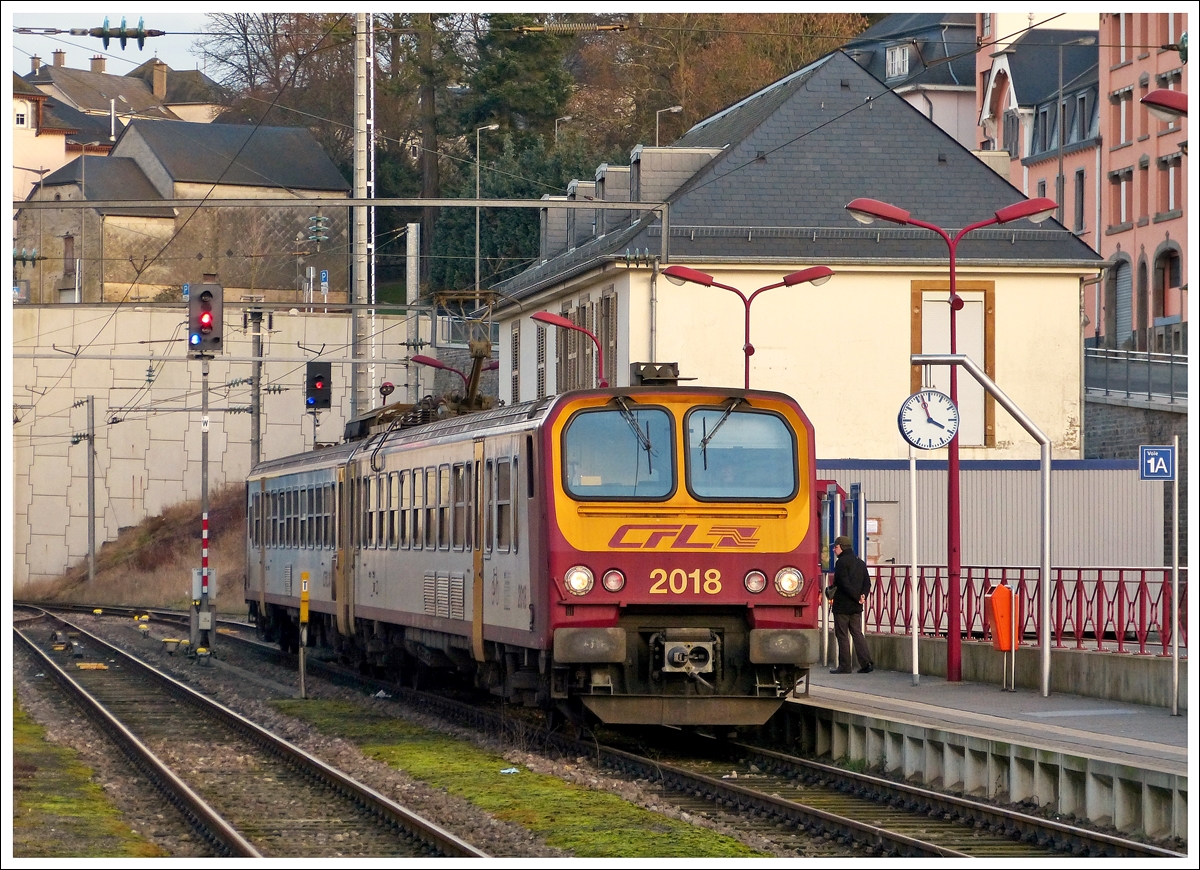 . Z 2018 is entering into the station of Wiltz on January 18th, 2014.