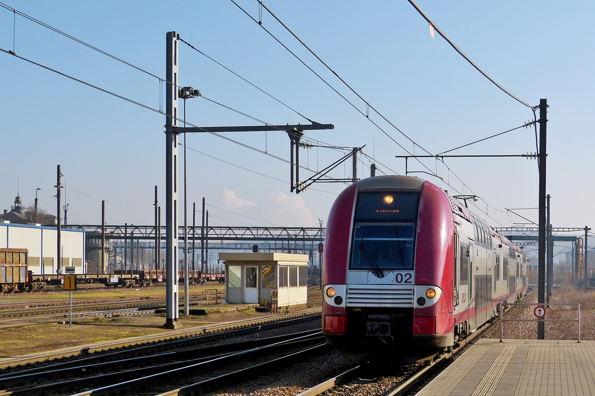 . Z 2202 is entering into the station Belval Université on January 31st, 2014.