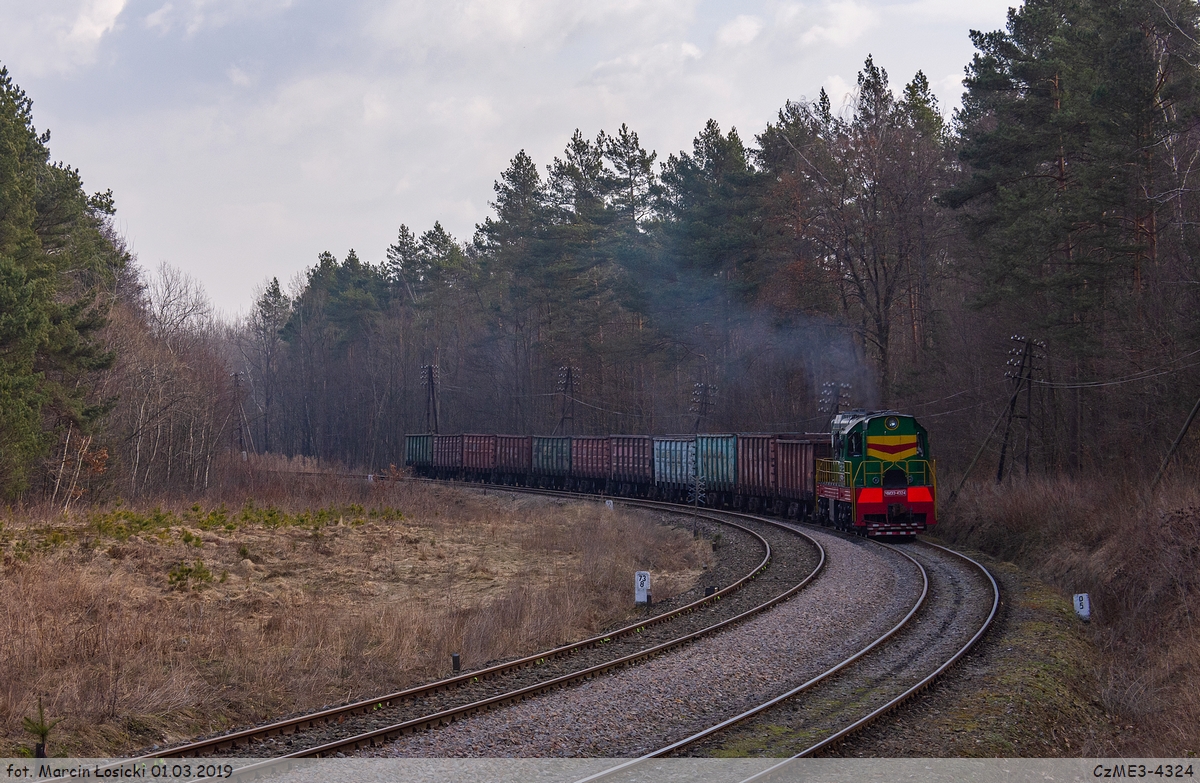 01.03.2019 | Prusie - ЧМЭ3-4324 going from Rawa Ruska (Ukraina) to Werchrata (Poland).
