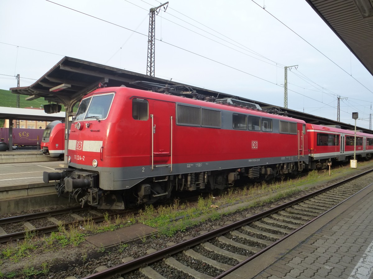 111 224-2 is standing in Wrzburg central station on August 23rd 2013.