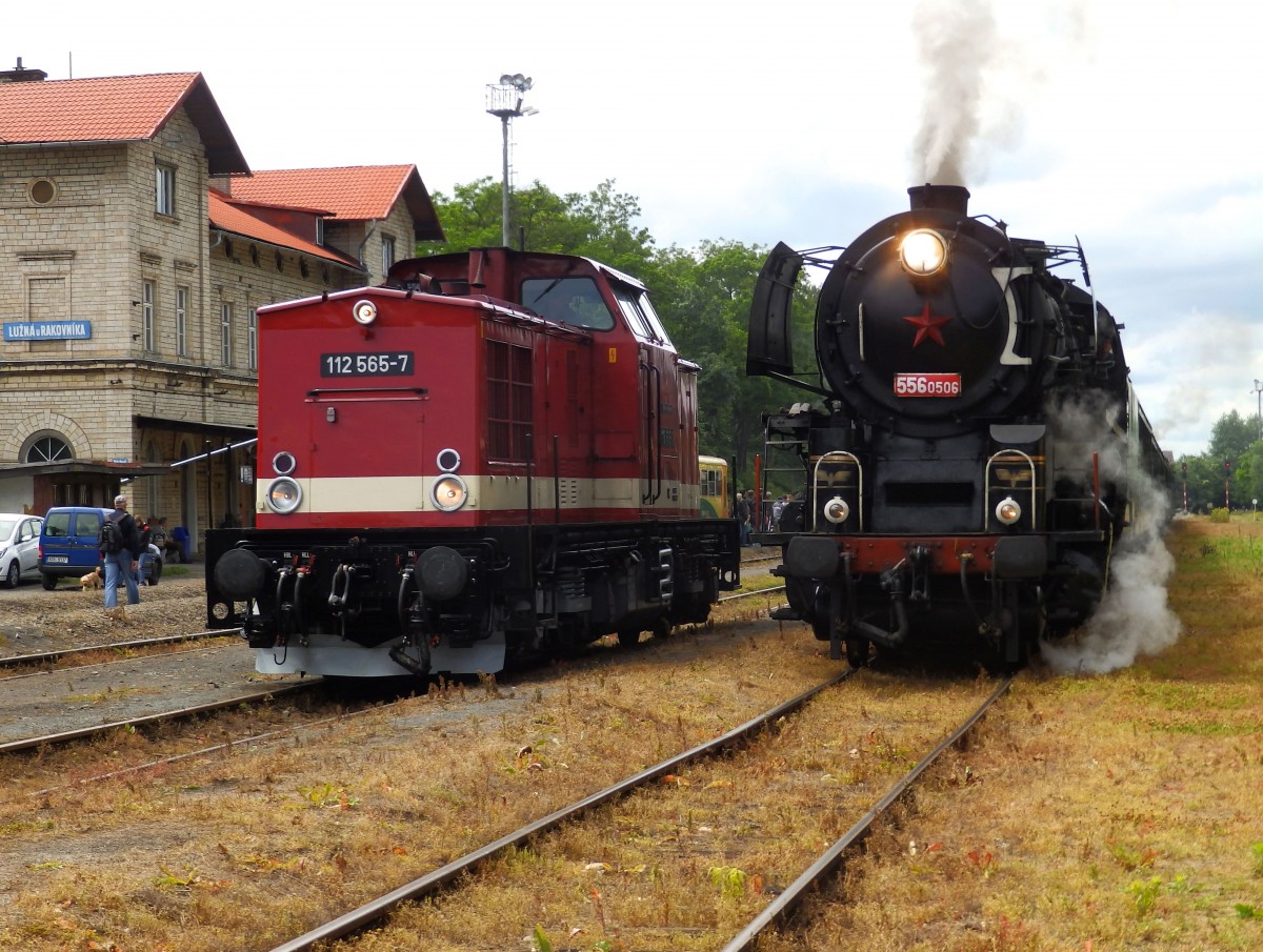 112565-7 + 556.0506 in Steam meeting in Railway Museum Lužná u Rakovníka on 06/20/2015