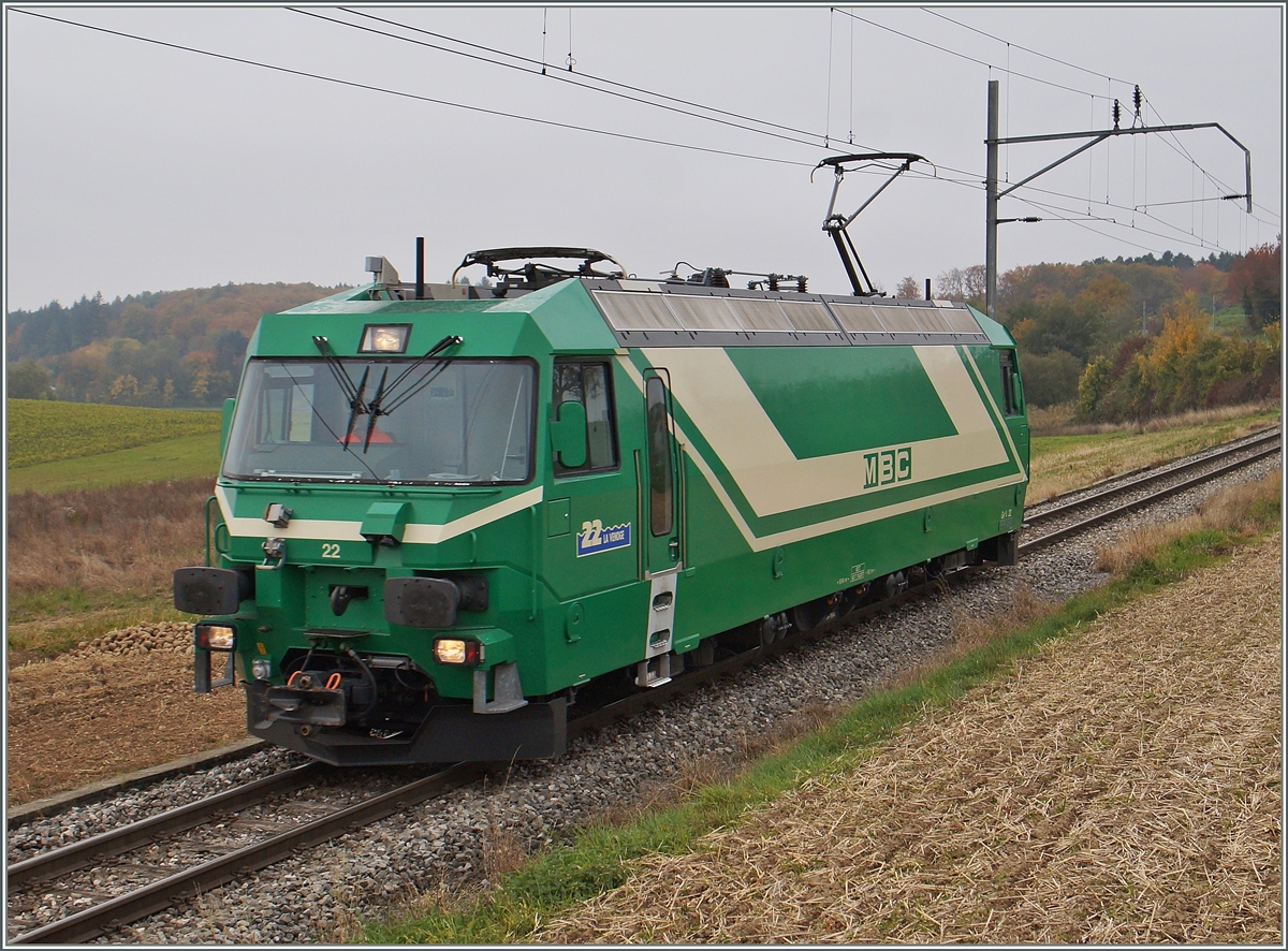 120 Years BAM MBC: The BAM Ge 4/4 22 near Apples.
24.10.2016