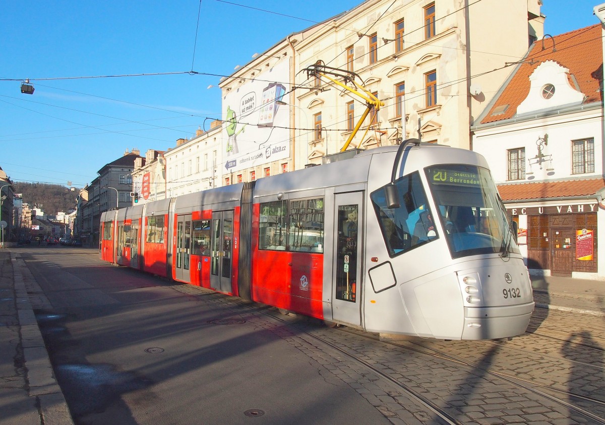 14T 9132 in the stop  Na Knížecí  on 12.27.2013.