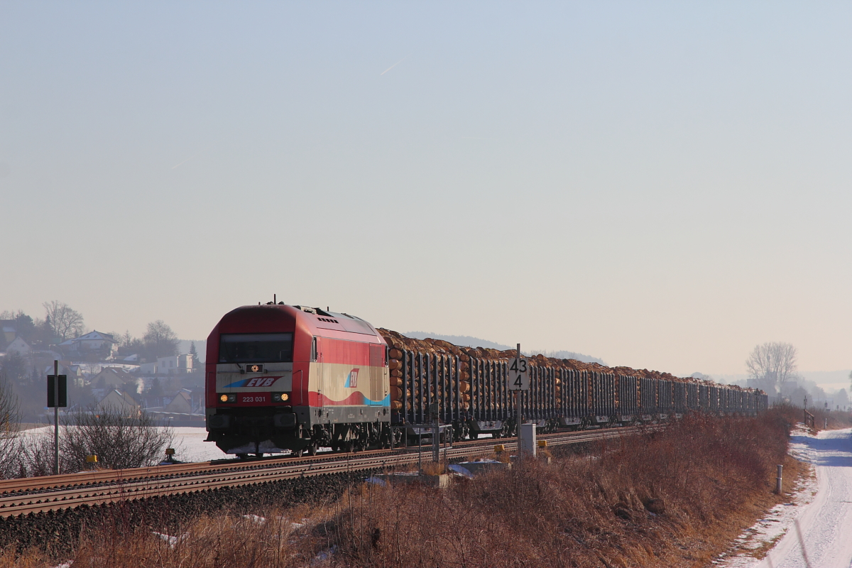 223 031 EVB near Burgkunstadt on 27/01/2017.