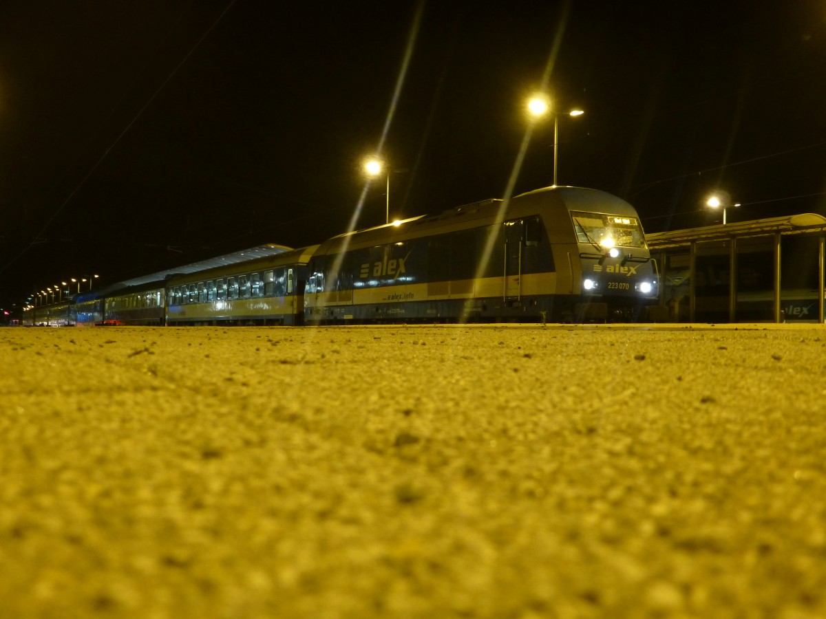 223 070 from Arriva is standing in Hof central station on August 23rd 2013.