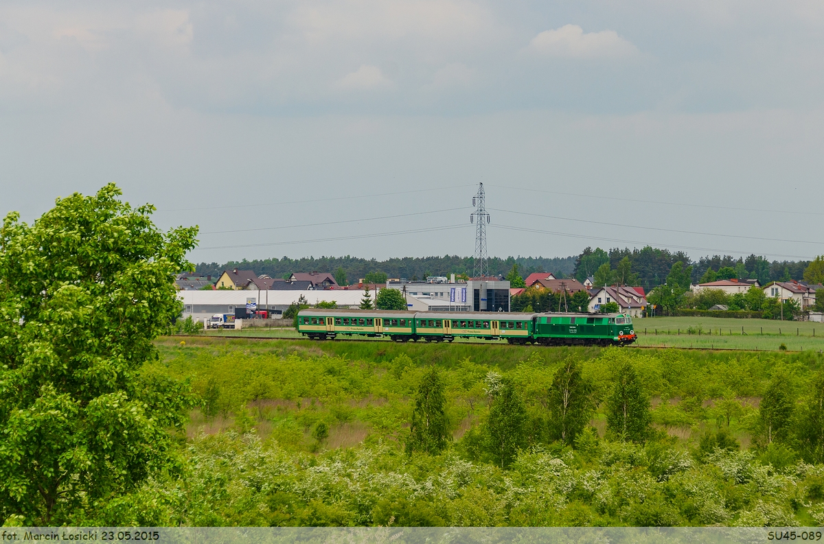 23.05.2015 | Starogard Gdański - SU45-089 left the station, going to Jabłowo.
