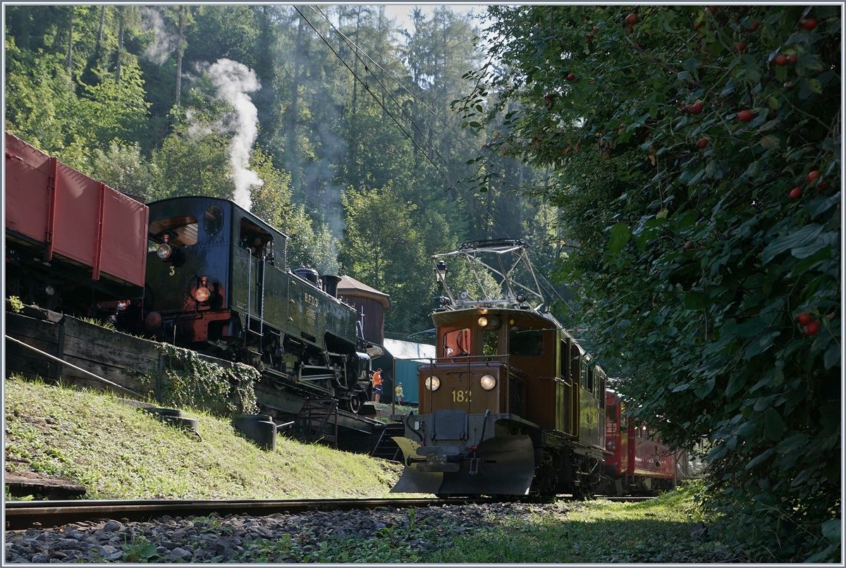 50 years Blonay Chamby Mega Bernina Festival - The Bernina RhB Ge 4/4 182 by the Blonay-Chamby Railway: by Chaulin.

08.09.2018