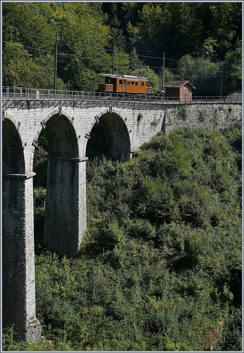 50 years Blonay -Chamby Railway - Mega Bernina Festival (MBF): RhB Ge 4/4 182 in Vers-chez-Robert.
09.09.2018