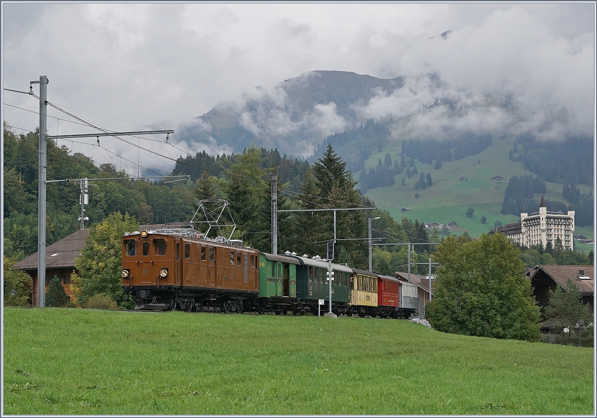 50 years Blonay -Chamby Railway - Mega Bernina Festival (MBF) wiht his Special Day Bündnertag im Saaneland: The RhB Ge 4/4 181 / BB Ge 4/4 81 by Gstaad.
 14.09.2018