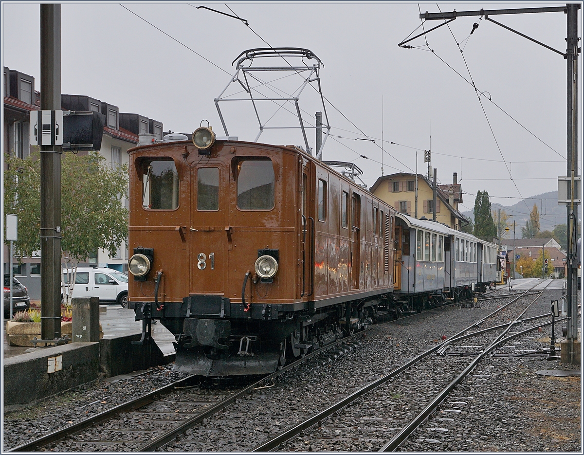 50 years Blonay -Chamby Railway - The last part: The Blonay-Chanby Railway Bernina Bahn Ge 4/4 81 is waiting in Blonay for his departure to Chaulin.
27.10.2018