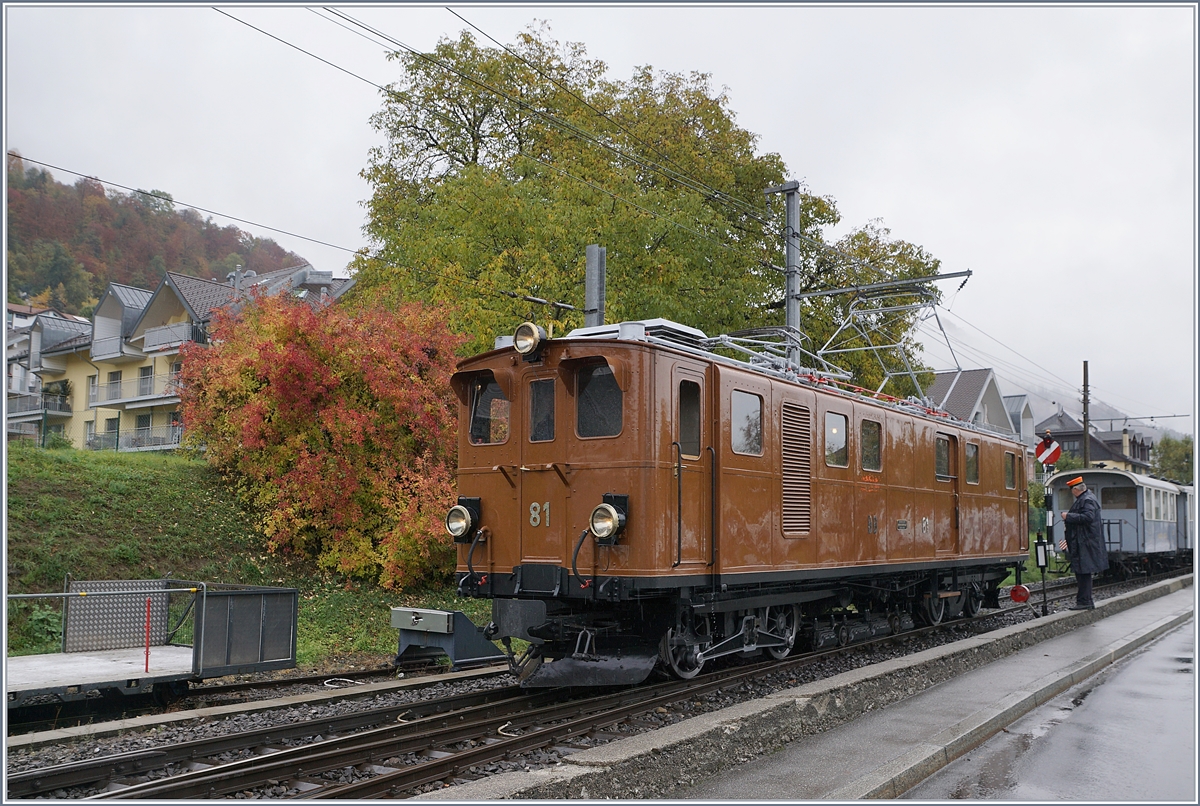 50 years Blonay -Chamby Railway - The last part: The Blonay Chamby Railways Bernina Bahn Ge 4/4 81 (ex RhB Ge 4/4 181) in Blonay.

28.10.2018