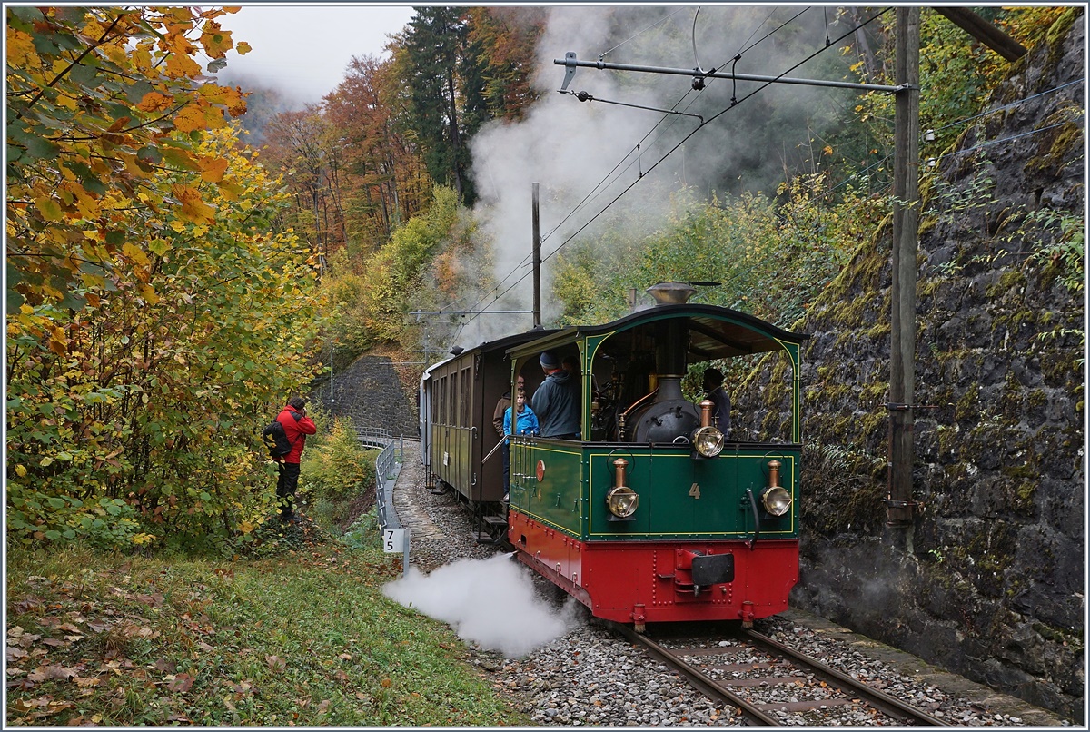 50 years Blonay -Chamby Railway - The last part: The G 2/2 N° 4 near Vers chez Robert.
28.10.2018