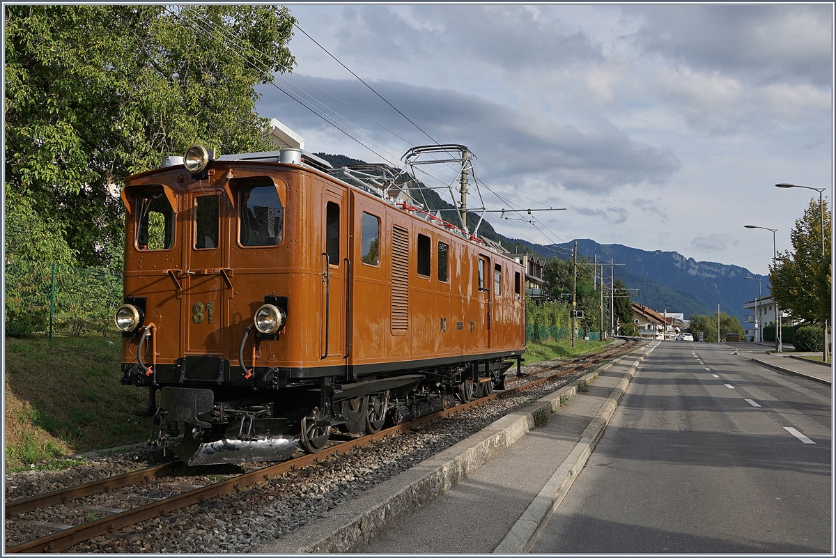 50 years Blonay -Chamby Railway - Mega Bernina Festival (MBF): The RhB BB Ge 4/4 81 in Blonay.
09.09.2018