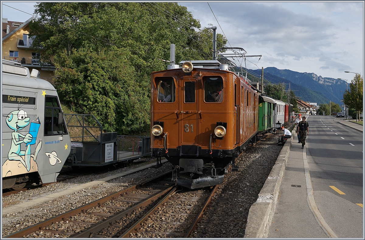 50 years Blonay -Chamby Railway - Mega Bernina Festival (MBF): The RhB BB Ge 4/4 81 in Blonay.
09.09.2018