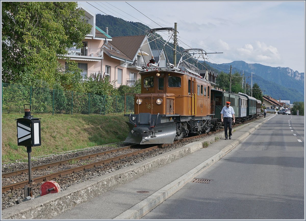 50 years Blonay -Chamby Railway - Mega Bernina Festival (MBF): The Bernina Bahn Ge 4/4 182 in Blonay.

09.09.2018