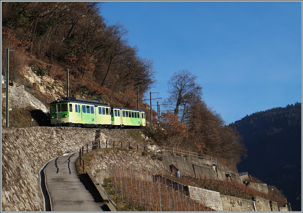 A A-L local train over Aigle. 
25.01.2016