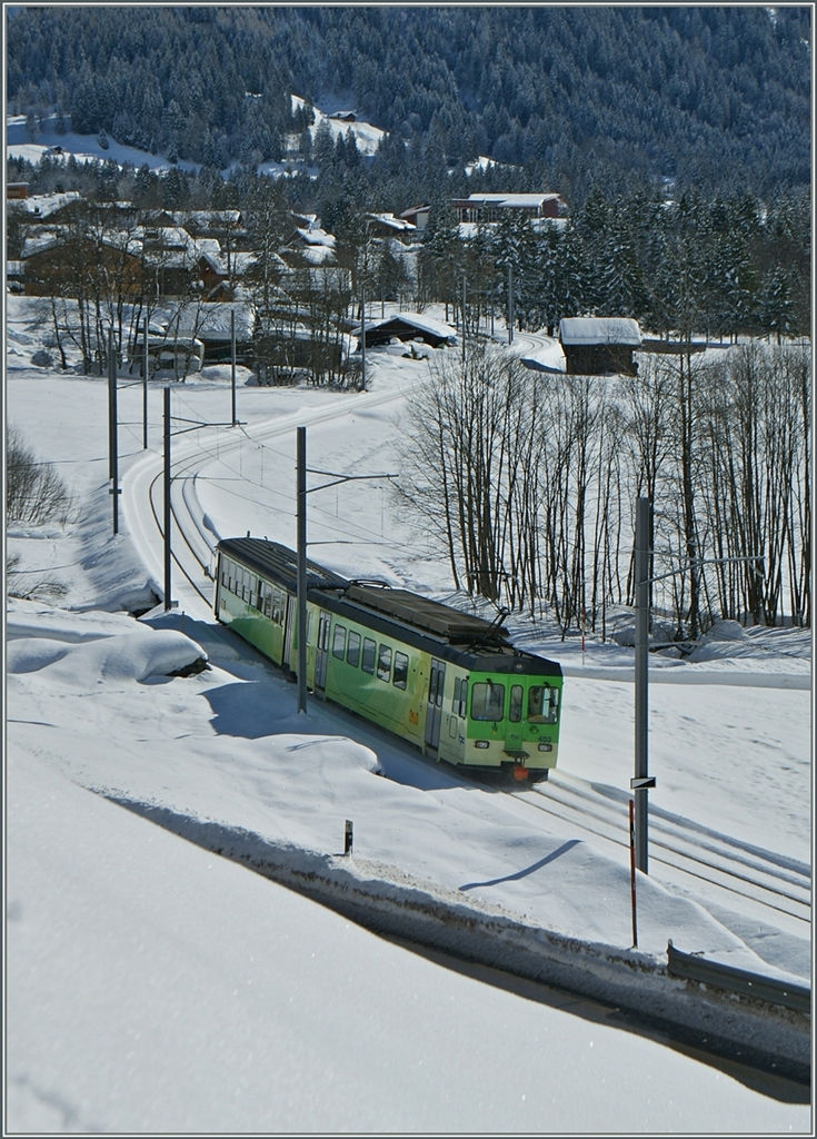 A ASD local train near Les Diablerets. 11.02.2014