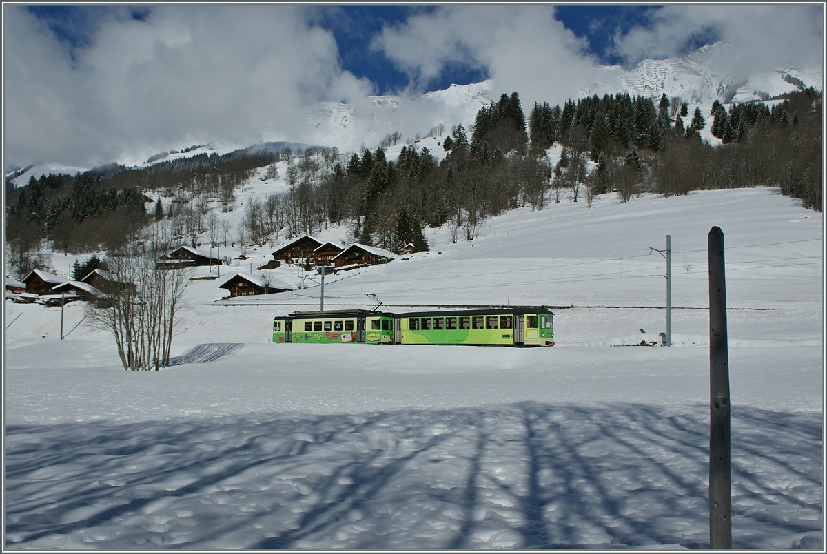 A ASD local train near Les Diablerets. 11.02.2014