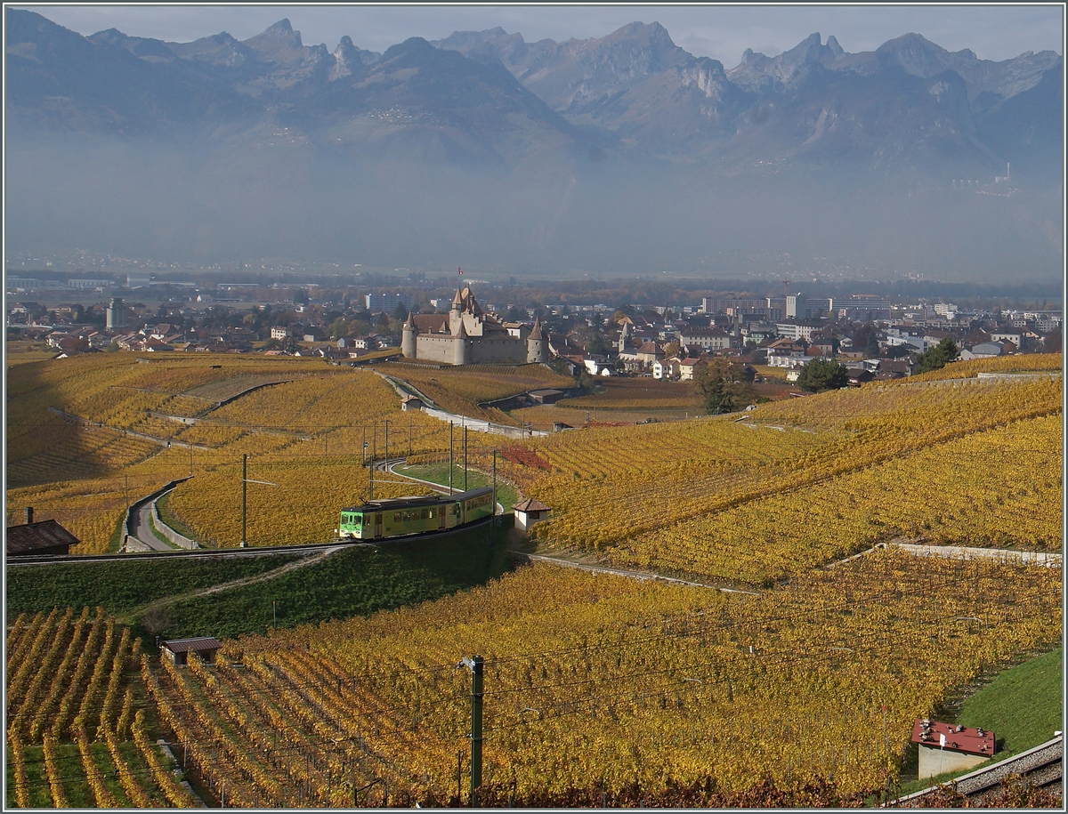 A ASD local train in the vineyards over Aigle.
04.11.2015