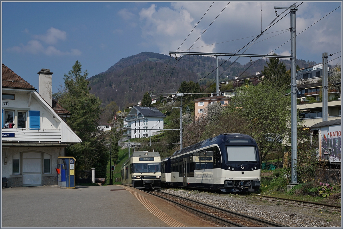 A CEV MVR GTW Be 2/4 and a MOB Alpina-Train in Fontanivent.
03.04.2017