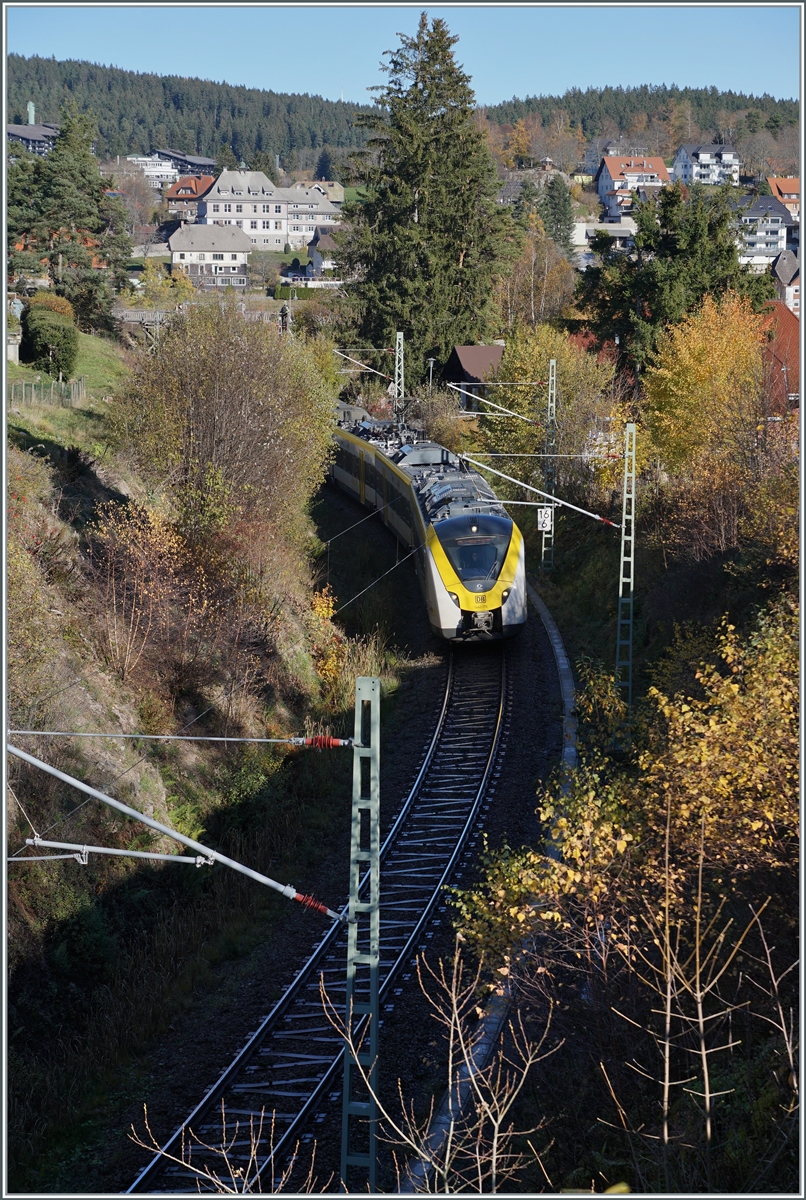 A DB 1440 (Alstom Coradia Continental) by Schluchsee on the way to Freiburg i.B.

13.11.2022 