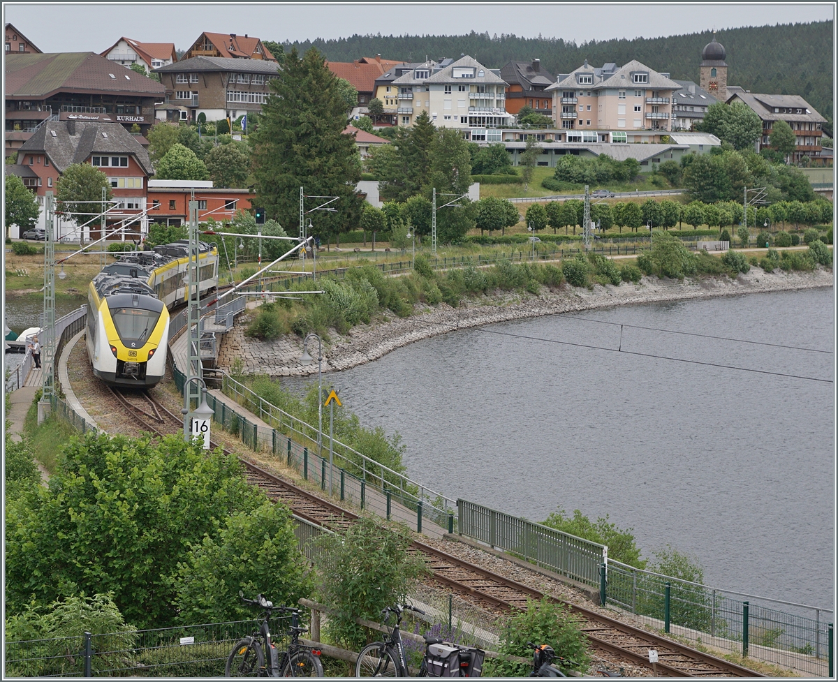 A DB 1440 (Alstom Coradia Continental) on the way from Freiburg to Seebrugg by Schluchsee. 

22.06.2023