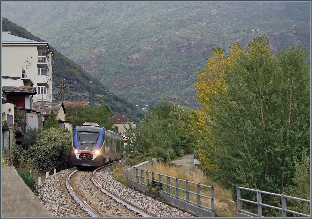 A FS Treniatlia MD Aln 501  Minuetto  on the way from Ivrea to Aosta by Donnas. 

21.09.2022