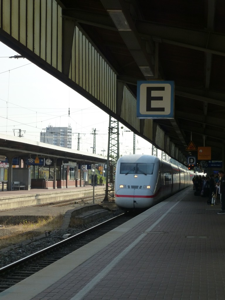 A ICE is arriving in Dortmund main station on August 21st 2013.