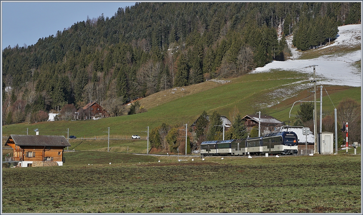 A MOB  Alpina  local train near Flendruz on the way to Zweisimmen. 

02.04.2018