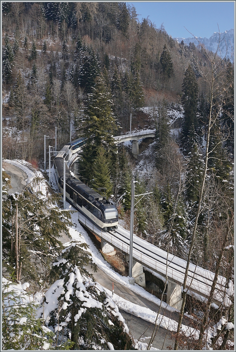 A MOB Alpina Service on the way to Zweimmen on the 93 meter long Gardio Bridge. 

10.01.2021