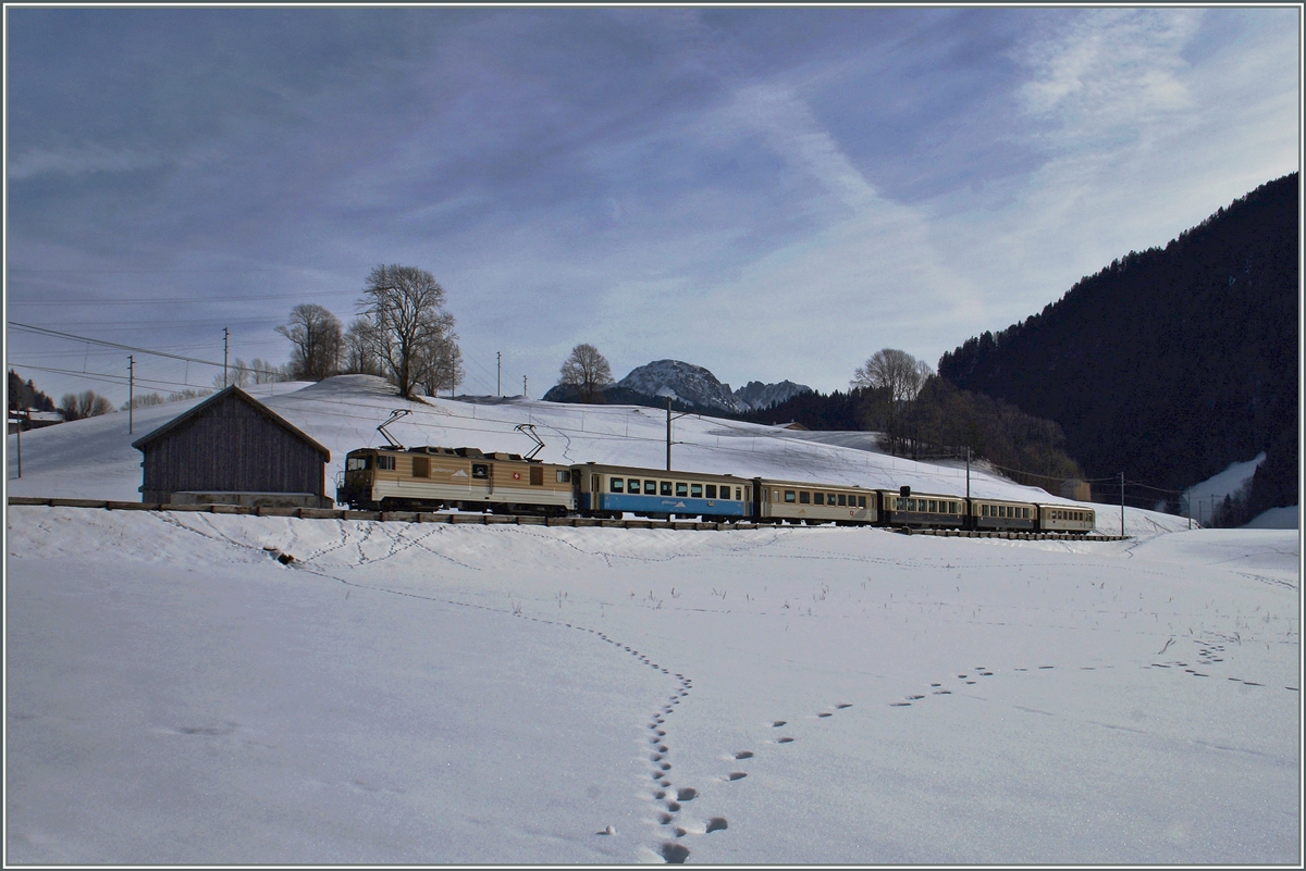 A MOB GDe 4/4 wiht a GoldenPass Classic by Rossinère.
26.01.2016