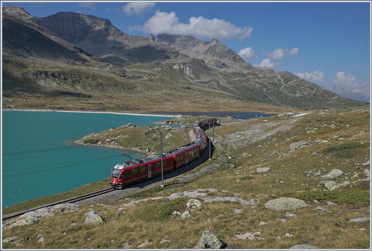 A RhB Bernina Bahn Express near Bernina Ospizio. 

13.09.2016