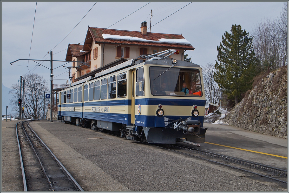 A Rochers de Naye local train in Caux. 10.03.2015