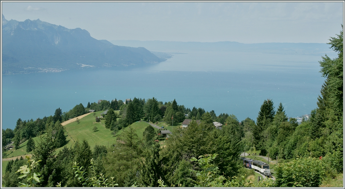 A Rochers de Naye train near Caux. In the backgroud the lac of Geneva. 

03.08.2013